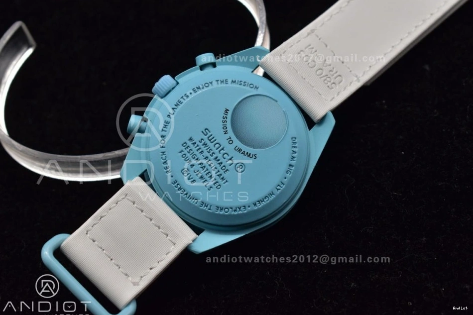 on Strap x Moonwatch to Mission Nylon Swatch Quartz Omega Bioceramic Uranus 0105